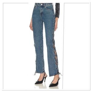 Superdown Jayda Lace Up Jeans Blue Size 24